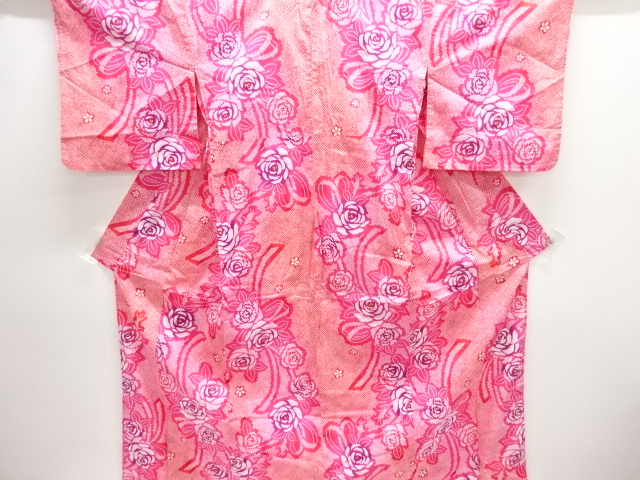 JAPANESE KIMONO / YUKATA / COTTON / ROSE